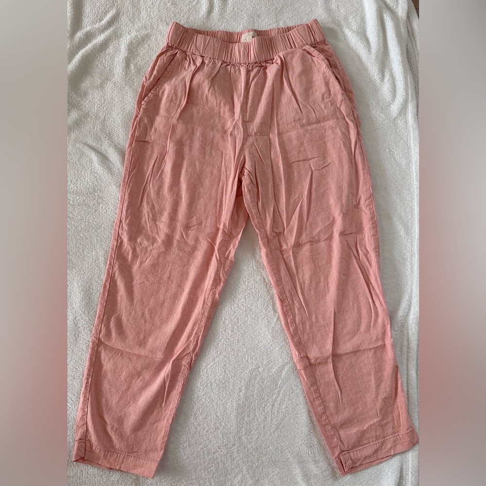 Linen pants, cropped